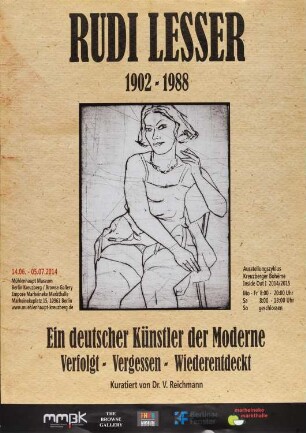 Ausstellungsplakat "Rudi Lesser. Ein deutscher Künstler der Moderne - Verfolgt, Vergessen, Wiederentdeckt", 2014