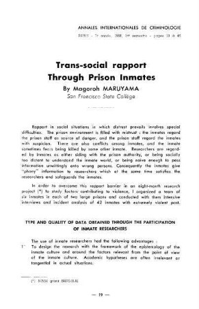 19-46, Trans-social rapport through prison inmates