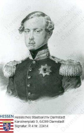Ludwig III. Großherzog v. Hessen und bei Rhein (1806-1877) / Porträt in Uniform, Brustbild