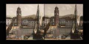 Hafen mit Uhrturm, Torre Apponale, in Riva del Garda