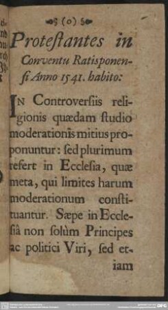 Protestantes in Conventu Ratisponensi Anno 1541 habito