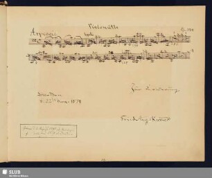 Kummer, Friedrich August; 1870 [Noten- und Texteintrag]