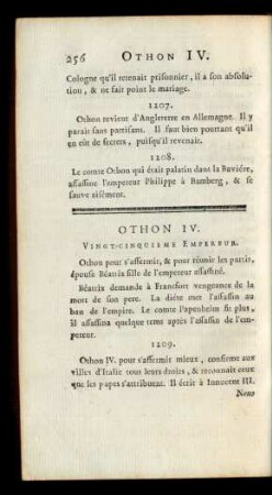 Othon IV. Vingt-Cinquieme Empereur.