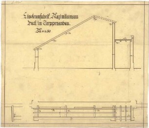 Billing, Hermann; Maximiliansau (Rheinland-Pfalz); Linoleumfabrik - Treppenanbau; Dach
