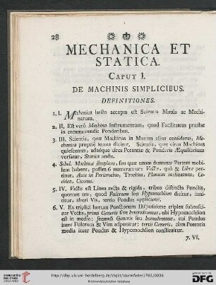 Mechanica et statica