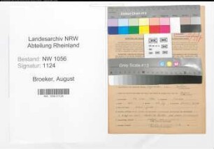 Entnazifizierung August Broeker , geb. 14.02.1907 (Angestellter)