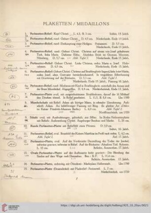 Plaketten, Medaillons, Nautilus (Nr. 1-41)