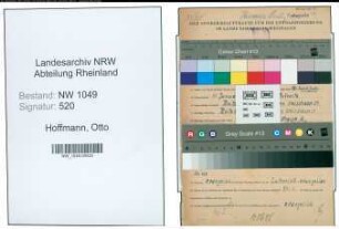 Entnazifizierung Otto Hoffmann , geb. 11.01.1899 (Postbeamter)