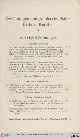 Zeichnungen und graphische Blätter Berliner Künstler