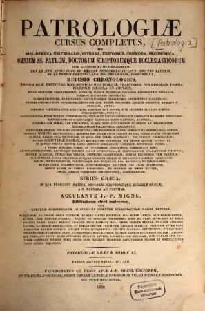 SS. patrum Aegyptiorum opera omnia
