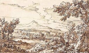Klassische Landschaft mit Pyramide (Pastorale Landschaft)