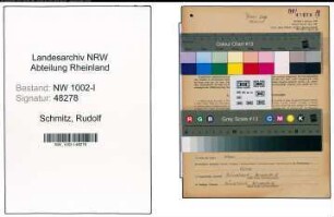 Entnazifizierung Rudolf Schmitz, geb. 12.10.1921 (Techn.Zeichner)