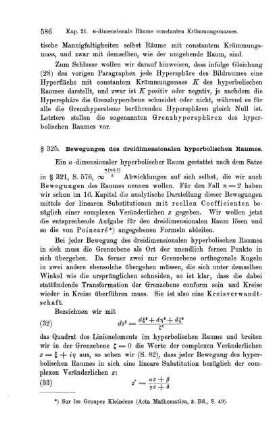 § 325. Bewegungen des dreidimensionalen hyperbolischen Raumes.