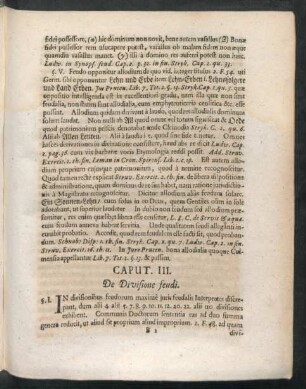 Caput III. De Divisione feudi.