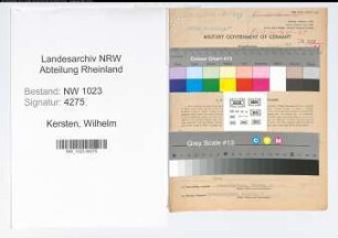 Entnazifizierung Wilhelm Kersten , geb. 12.03.1904 (Rechtsanwalt)