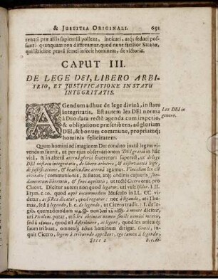 Caput III. De Lege Dei, Libero Arbitrio, Et Justificatione In Statu Integritatis.