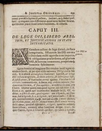 Caput III. De Lege Dei, Libero Arbitrio, Et Justificatione In Statu Integritatis.
