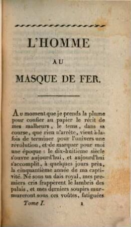 L'homme au masque de fer, 1