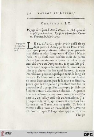 Chapitre LX: Voyage de S. Jean d’Acre à Nazareth. […]