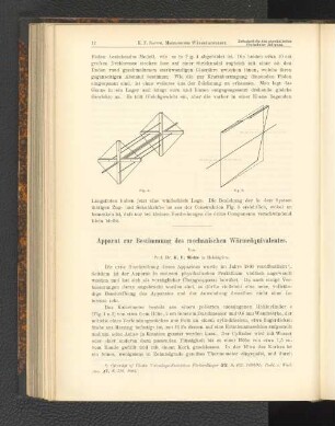 Apparat zur Bestimmugn des mechanischen Wärmeäquivalentes.