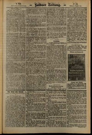 Dritte Ausgabe vom Dienstag, den 31. Dezember 1912.