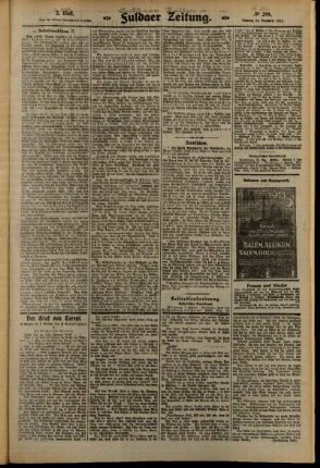 Dritte Ausgabe vom Dienstag, den 31. Dezember 1912.