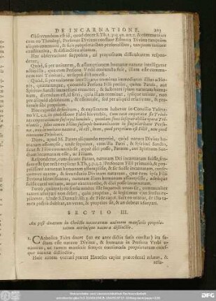 Sectio III. An post duarum in Christo naturarum unionem manserit proprietatum utriusque naturae distinctio.