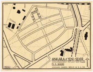 Gesamtbebauungsplan Ankara Teilbebauungsplan äußere Stadt: Grundplan 1:2000, Yenişehir, Siedlungsgebiet östlich von Telgas