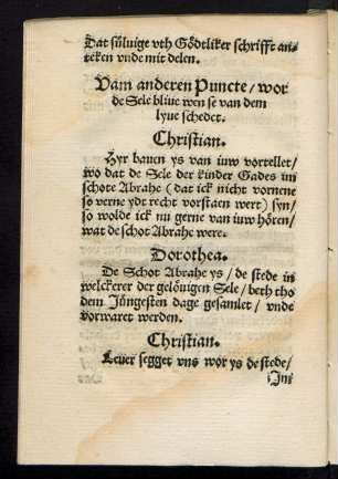 Vam anderen Puncte/ wor de Sele blive wen se van dem lyve schedet.