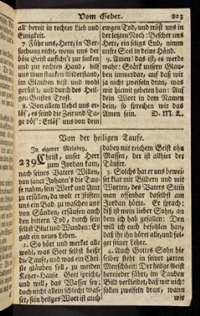 223-230, Von der heiligen Taufe (239 - 244)