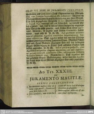 Ad Tit. XXXIII. De Juramento Malitiae
