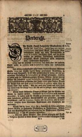 Nichtiger Vorwand einer in denen Fstl. Hohenlohe Waldenburgischen Landen ... vorhanden seyn sollenden Observanz