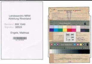 Entnazifizierung Matthias Engels , geb. 24.08.1909 (Kaufmann)