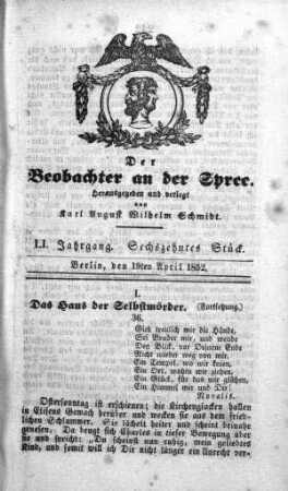 16. Stueck, 19. April 1852