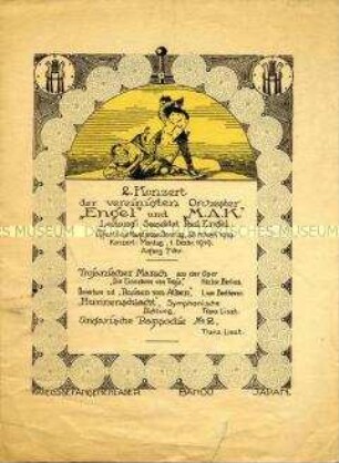 Hektografiertes Konzertprogramm aus dem japanischen Kriegsgefangenenlager Bando