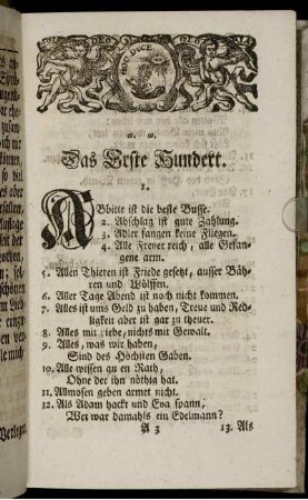Das Erste Hundert. -Das Vierdte Hundert.