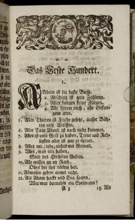Das Erste Hundert. -Das Vierdte Hundert.