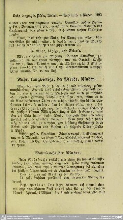Ruhr, langwierige, der Pferde, Rinder