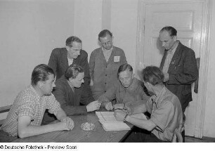 Gruppenporträt von Arbeitern