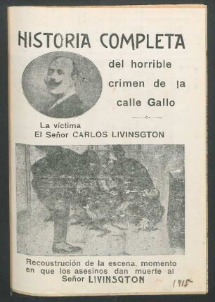 [Retrato de] La víctima el señor Carlos Livingston
