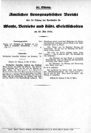Sitzung 20, 29. Mai 1933