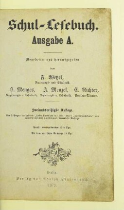 Schul-Lesebuch