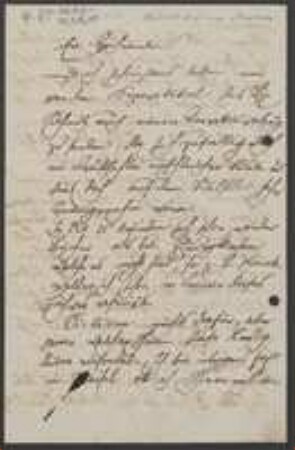 Brief von August Kanitz an Unbekannt