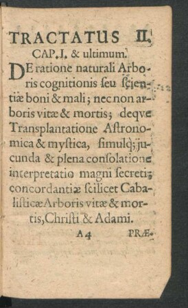 Tractatus II. Cap. I. & ultimum.