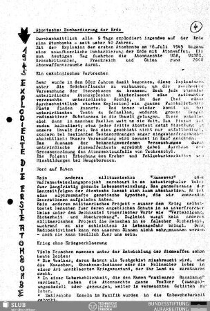 Atomtests: Bombardierung der Erde