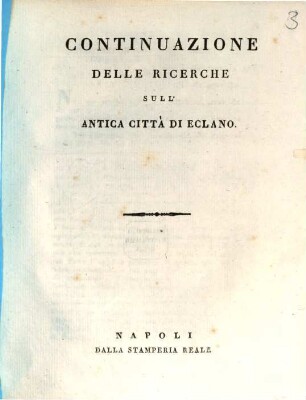 Continuazione delle Ricerche sull'antica città di Eclano