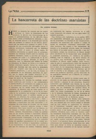 La bancarrota de las doctrinas marxistas