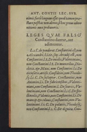 Leges quae falso Constantino dantur, aut adimuntur.
