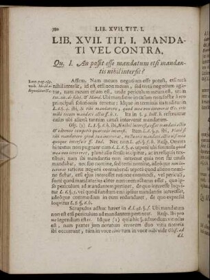 Lib. XVII. /Tit. I. Mandati Vel Contra. - Tit. II. Pro Socio.