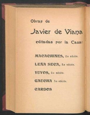 Obras de Javier de Viana